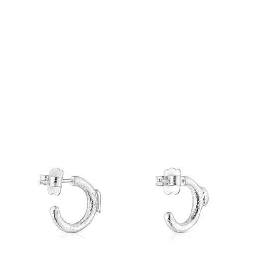 Серебряные серьги-обручи Oceaan Duna с сердоликом