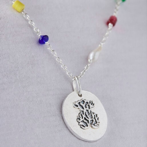 ネックレス  Oceaan Camafeo  くま  90cm調整可能　シルバー925　ガラス　