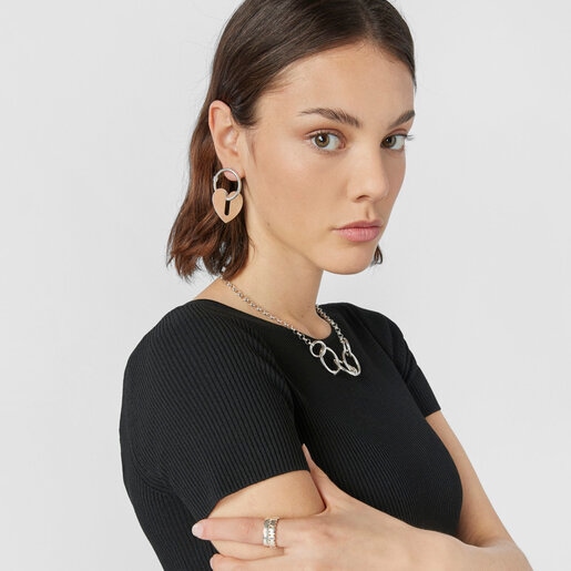 Collar Hold Metal corazón de Plata