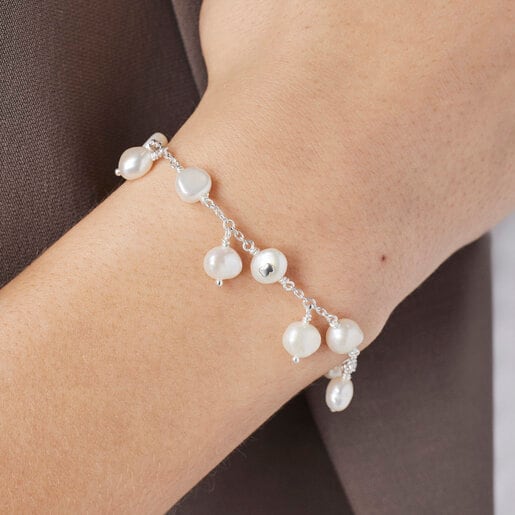 Silver and pearl TOUS Icon Pearl Bracelet | TOUS