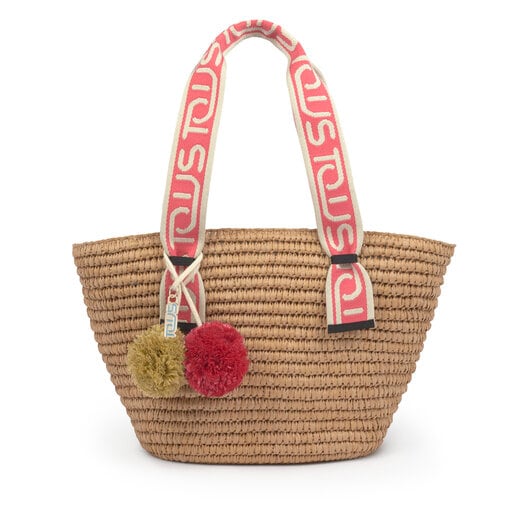 Tote bag grande TOUS Summer natural e rosa