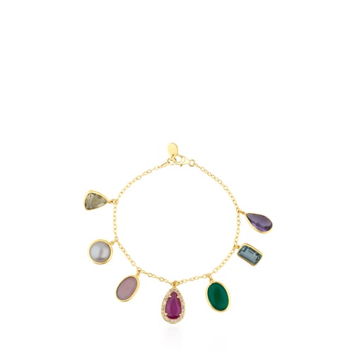 Pulsera de oro con colgantes de gemas y diamantes Gem Power