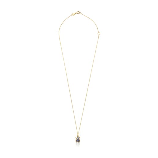 Gold Areia Necklace with blue sapphire