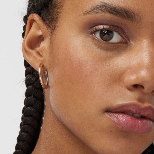 Маленькие серьги TOUS Basics из розового вермеля