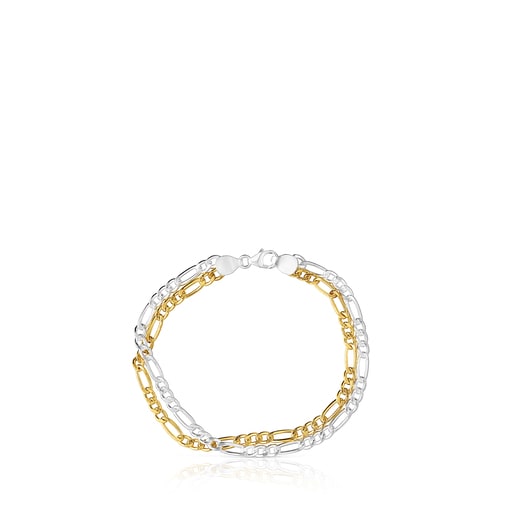 Bracelet avec chaîne en maille forçat TOUS Basics bicolore