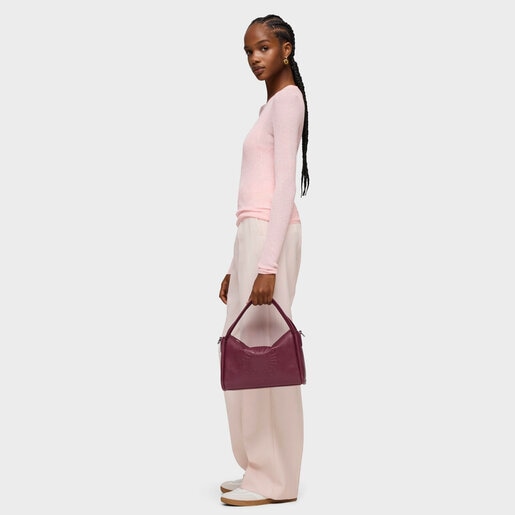 Burgundy leather TOUS Miranda City bag
