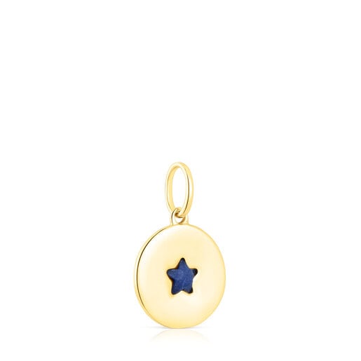 Silver vermeil Medallion pendant with sodalite star Aelita