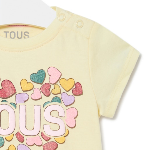 Girl's t-shirt with hearts in Casual yellow