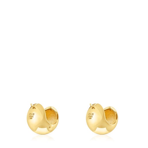 Aretes con baño de oro 18 kt sobre plata bola Plump