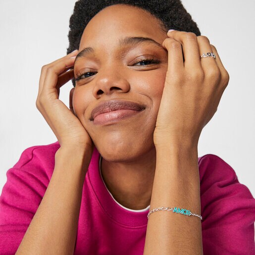 Blue TOUS Crossword Amor Bracelet