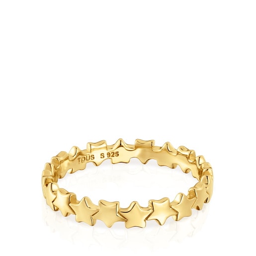 Stars Ring with 18kt gold plating over silver TOUS Motifs