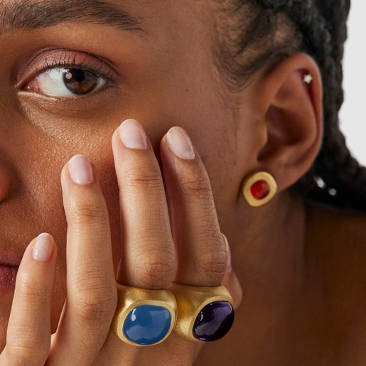 Silver vermeil Nattfall Ring with amethyst