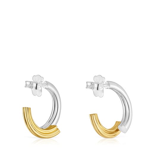 Two-tone Hoop earrings with bear motif TOUS 1950