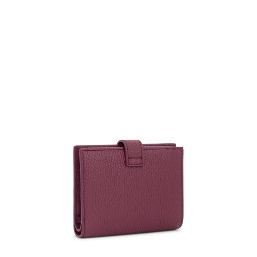 Portefeuille Flap en cuir bordeaux TOUS Miranda