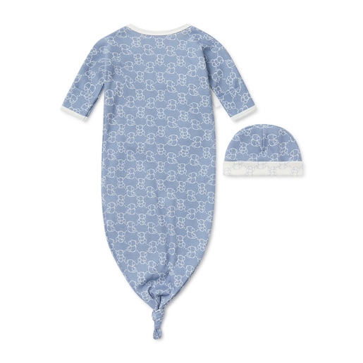 Set de pijama y gorrito de bebé Icon azul