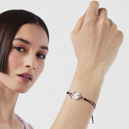 Pulseira Camille em Prata com Quartzo rosa, Iolita e Pérola