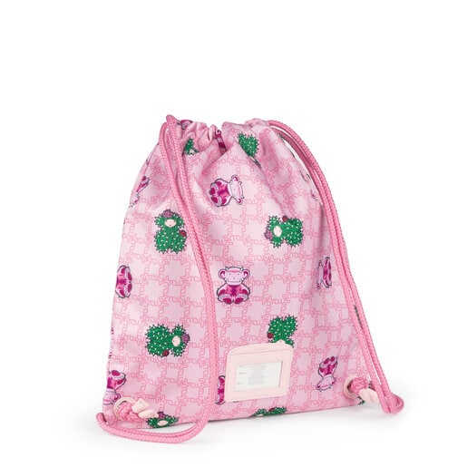 Flacher Rucksack School Logogram in Pink