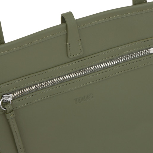 حقيبة أحمال خفيفة متوسطة الحجم بوجهين مزدوجة الاستخدام باللون الكاكي من تشكيلة TOUS Manifesto