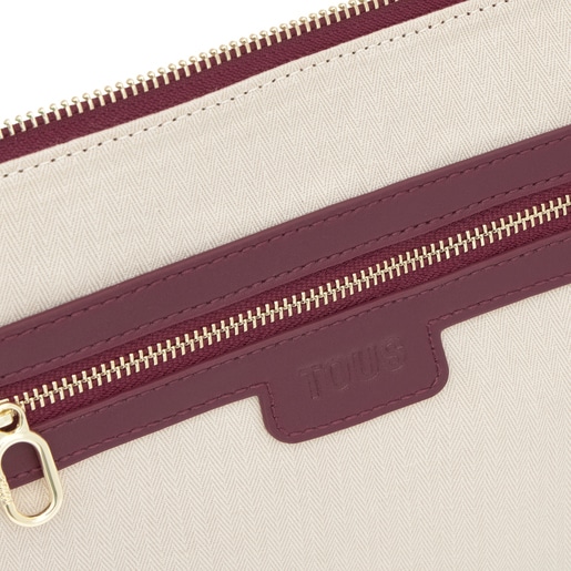 Burgundy leather Crossbody bag TOUS Fold