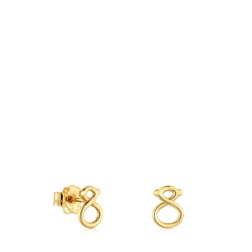 8 mm 9kt gold bear-motif Earrings TOUS Infinity