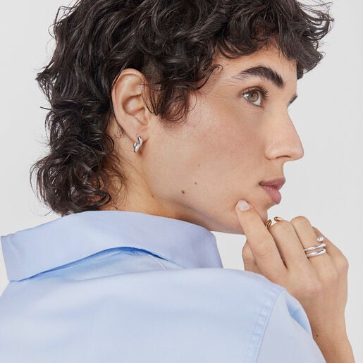 Silver Hoop earrings New Hav