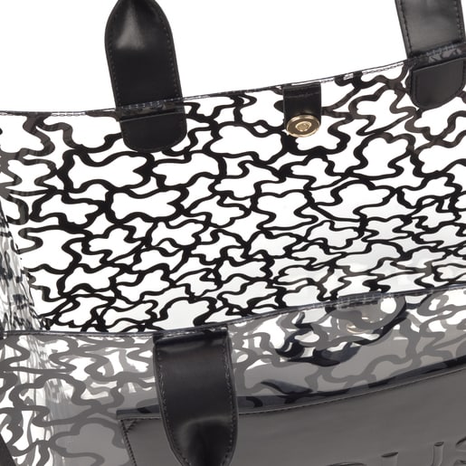 Большая прозрачная черная сумка-shopping Amaya Vinyl