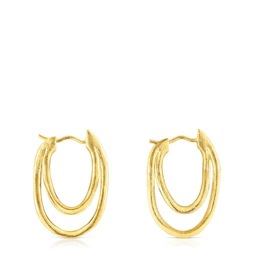 Aretes con baño de oro 18 kt sobre plata Hav