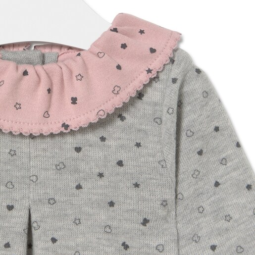 Baby playsuit in Mini grey