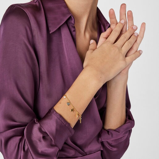 Браслет Nocturne из вермеля с бриллиантами и жемчугом