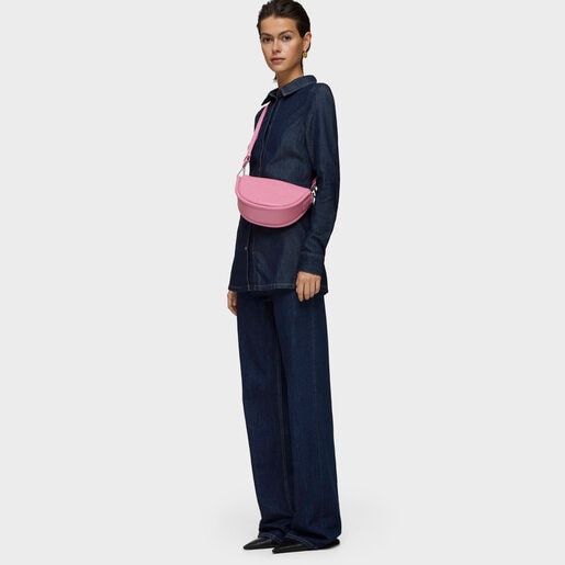 Medium dark pink leather Crossbody bag TOUS Miranda