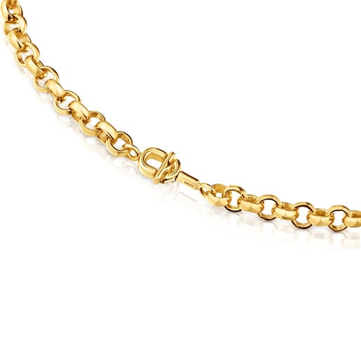 Kurze, 40 cm lange Halskette TOUS MANIFESTO aus 18 kt vergoldetem Silber
