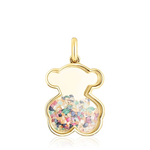 Silver vermeil Areia Pendant with multicolored gemstones | TOUS