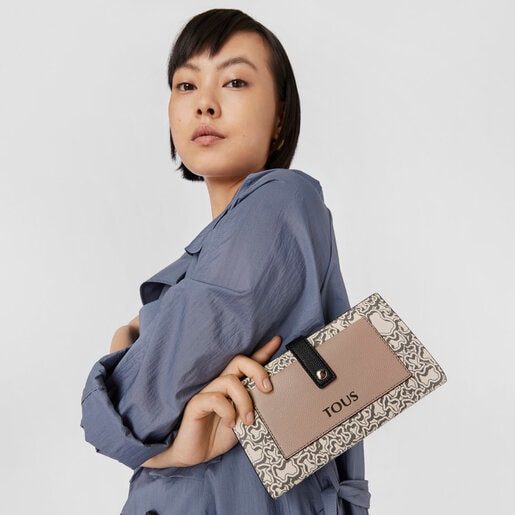 Billetera grande Pocket beige TOUS Kaos Mini Evolution