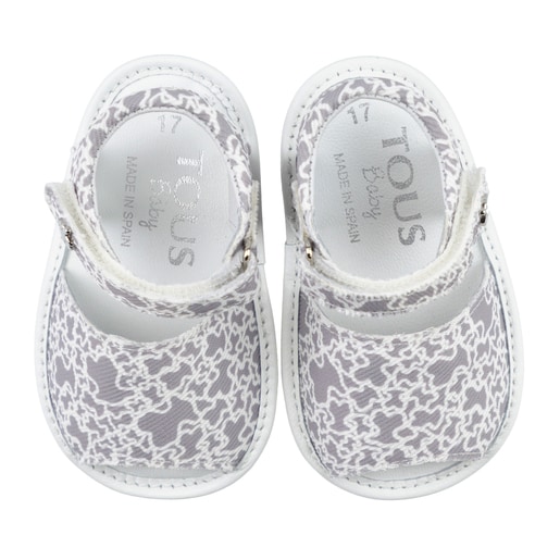 Kaos Mini Run baby canvas sandals in grey