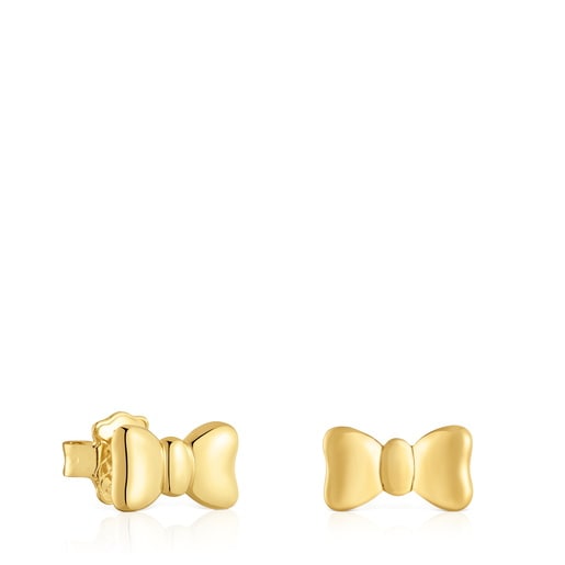 Orecchini a fiocco in argento placcato oro 18 kt TOUS Ribbon