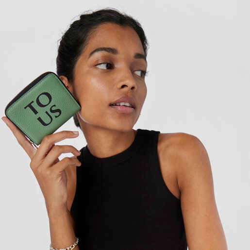 ארנק מטבעות TOUS Balloon מעור בצבע חאקי