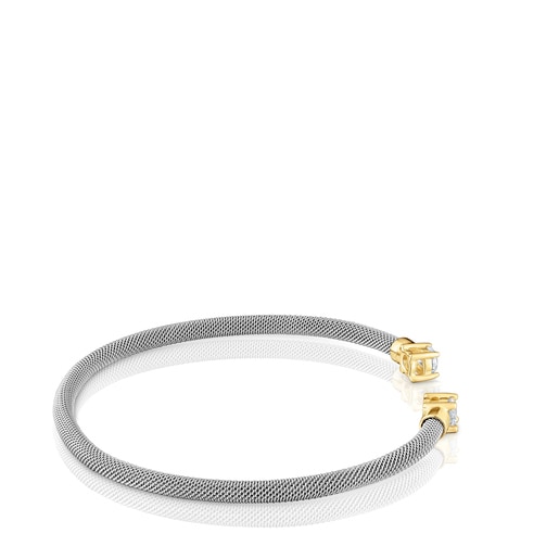 Steel, 14kt gold and lab-grown diamonds Bangle TOUS Mesh LGD