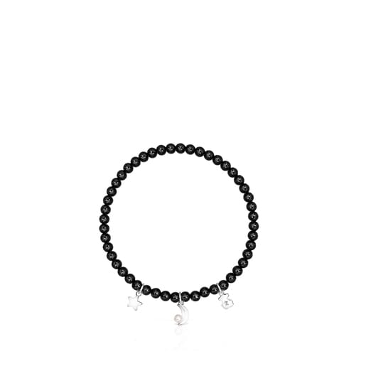 Silver Magic Nature Bracelet with onyx and pearl | TOUS