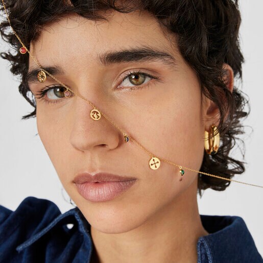 Collar medallas y gemas con baño de oro 18 kt sobre plata Tamara Falcó X TOUS