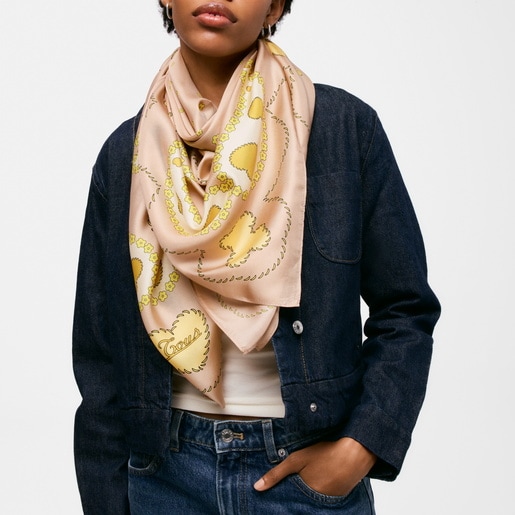 Pañuelo cuadrado arena TOUS Motifs Paisley