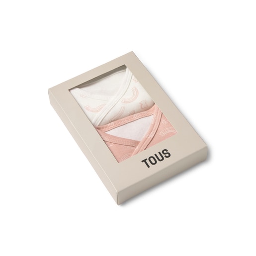 Pack of wrap-over baby bodysuits in Arc pink