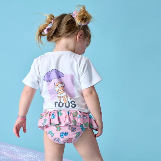 Girls beach t-shirt in Candy pink