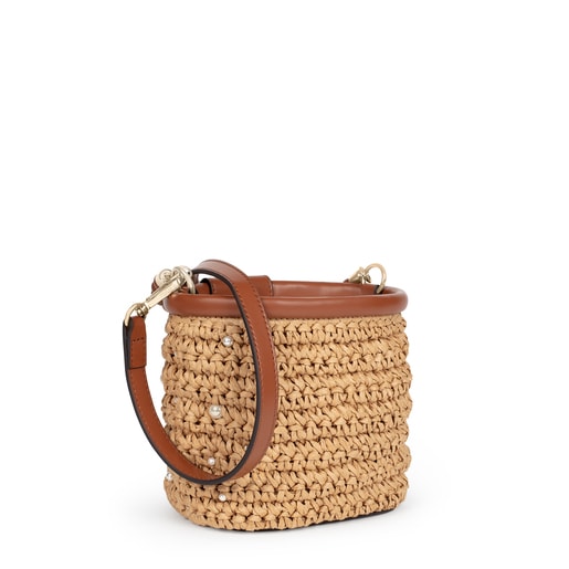 Small beige and brown TOUS Craft Bucket bag