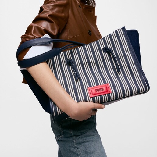 Shopper grande de jacquard azul TOUS Summer Holidays