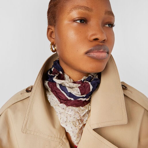 Pink silk TOUS Emmeline Crinkled Scarf