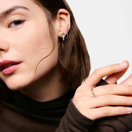 Anillo de acero y oro 14 kt TOUS Unlock