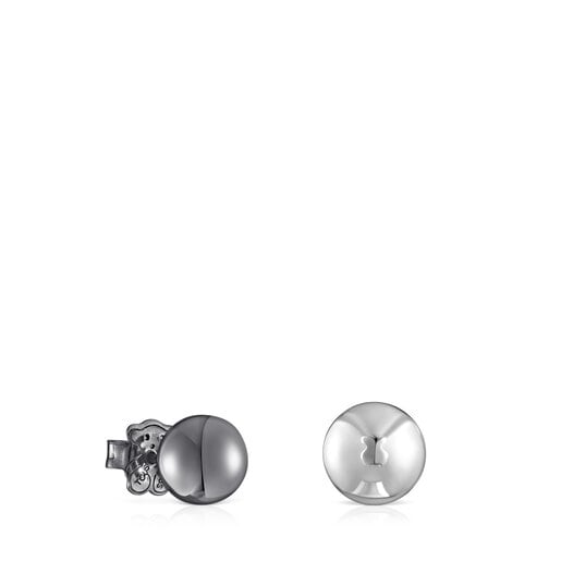 Set of two silver and dark silver Plump Earrings | TOUS