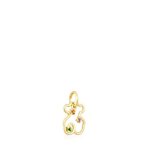 Gold Tsuri Bear pendant with gemstones | TOUS