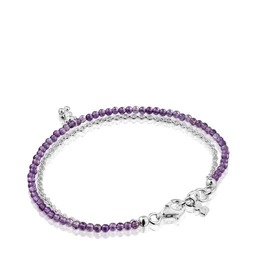 Silver and amethyst Bracelet Bold Bear