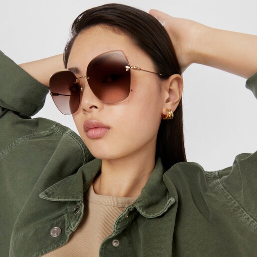 ゴールドカラーのサングラス Metal Bear